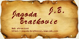 Jagoda Bratković vizit kartica